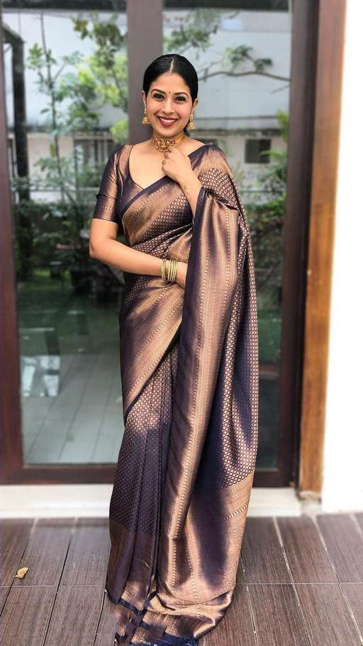 best Pure Silk brown Kanjivarm Kanchipuram saree for women