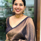 latest black Pure Silk saree for women