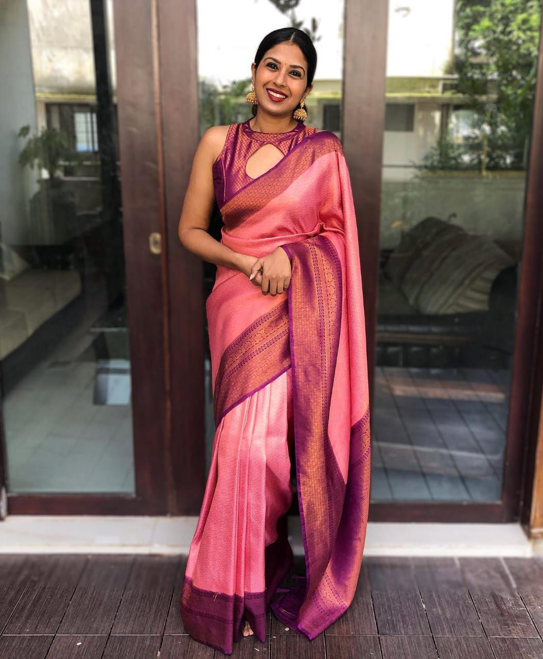new Pure Silk Kanjivarm saree for women with Blouse