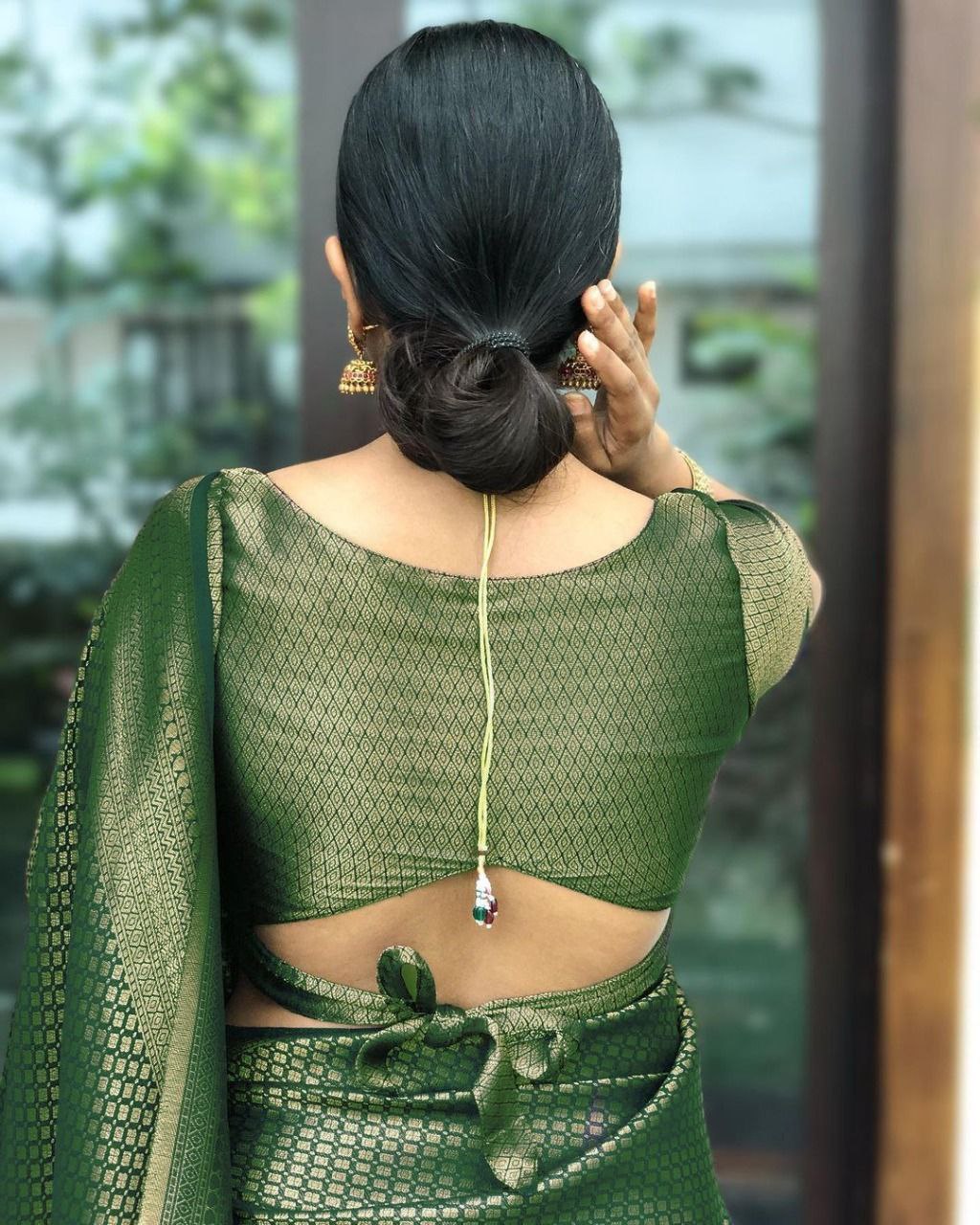 Pure Silk Green Kanchipuram saree for women