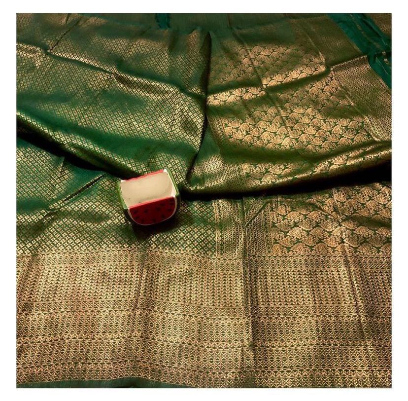 Pure Silk Green saree for women