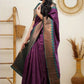 Purple Kanjeevaram saree with blouse
