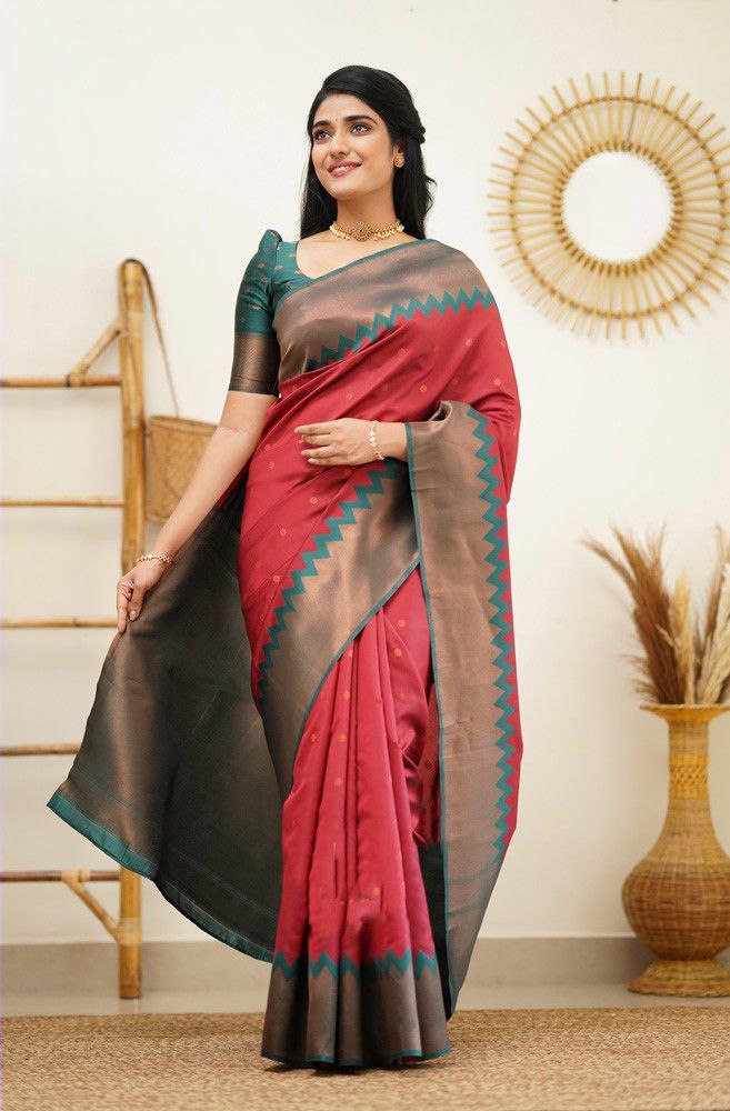 Pure Silk Red saree for women