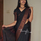  Kanjivarm Black Saree for women with Copper Border