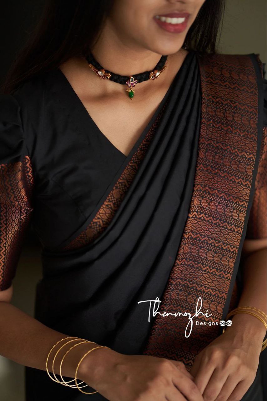 new Kanchipuram Black saree for women