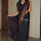 Pure Black Saree for women with Copper Border