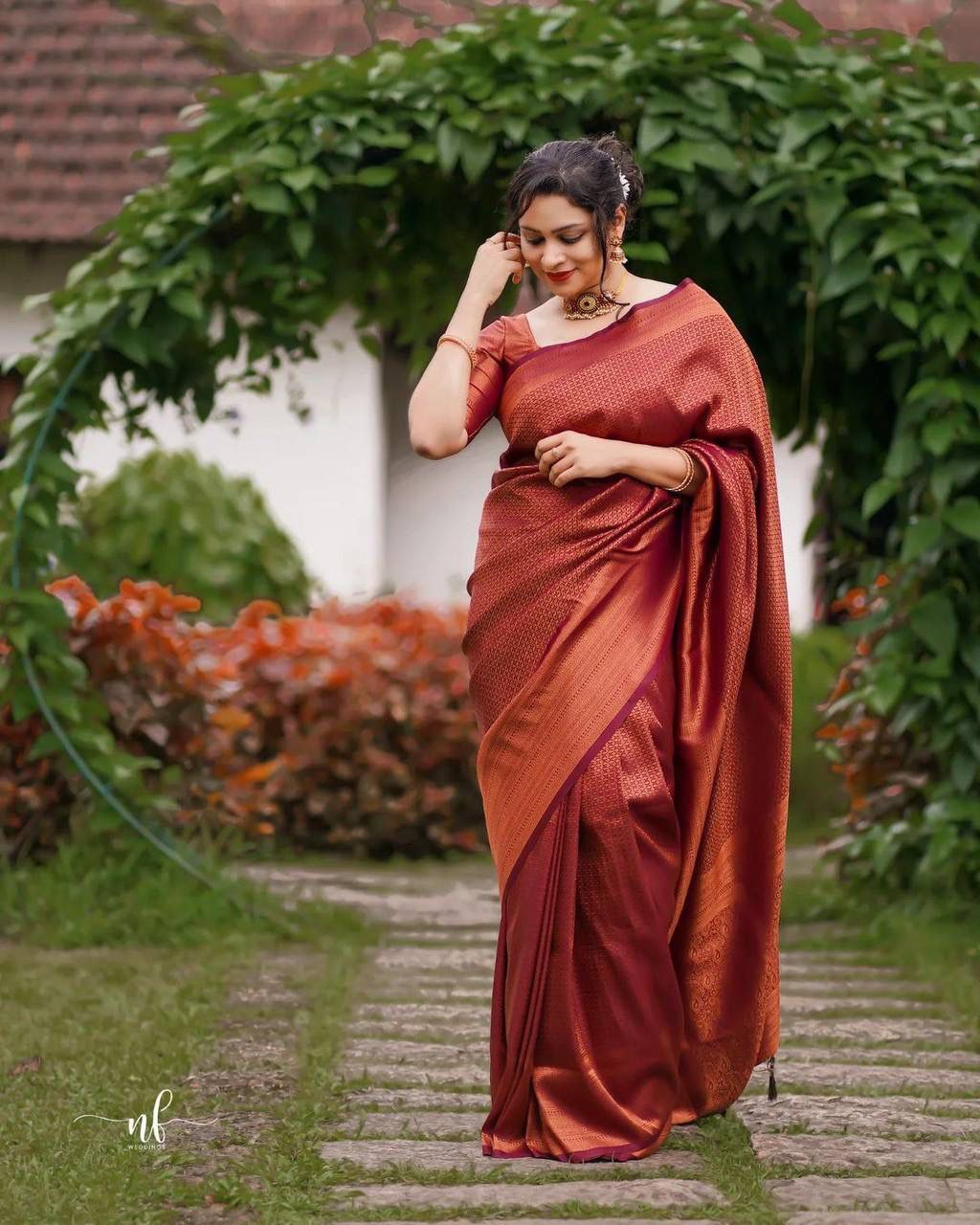 best new Pure Silk Maroon saree For Women