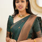 Kanjivaram Maroon Silk Saree with Copper Zari Border