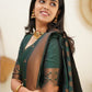 Kanjivaram Maroon Silk Saree with Copper Zari Border