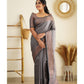 latest grey kanchivaram saree for women