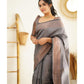grey kanchivarm silk saree for wedding