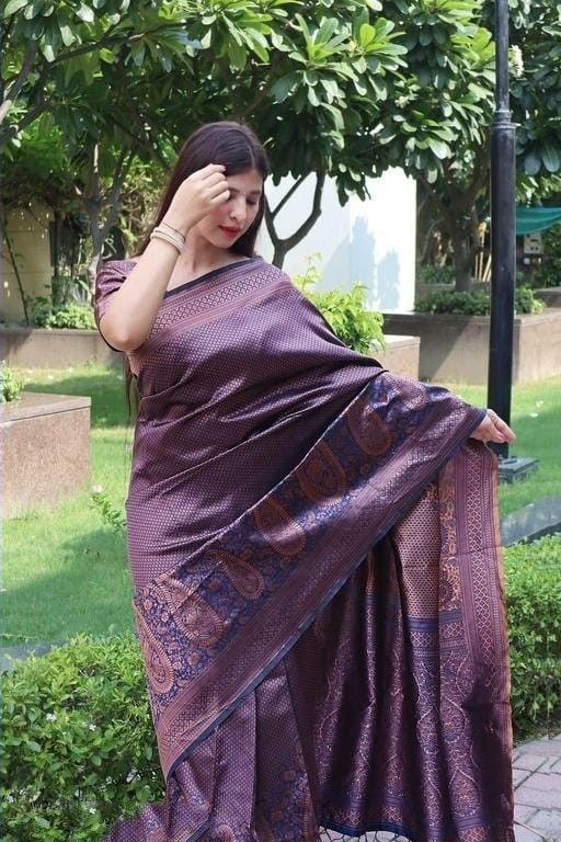 Pure Silk Maroon sari for women