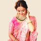 Pink Bollywood Pure Silk Kanjivaram saree for wedding and party wear