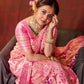 Pink Bollywood Pure Silk Kanjivaram saree for wedding and party wear