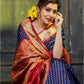 Pure Silk Blue and PInk Kanjivaram saree party wear and festive