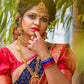 Pure Silk Blue and PInk Kanjivaram saree party wear and festive