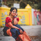 Bollywood Design Blue and Red Saree For Women
