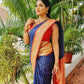 Pure Silk Blue and PInk Kanjivaram saree party wear and festive